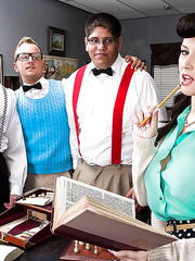 Well-stacked coed Alexis Grace receives screwed by a wicked nerdy chap