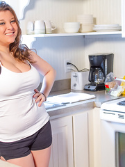 2 hawt most excellent allies in short shorts disrobe down to their bras in the kitchen