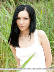 Slender youthful Lily J showing diminutive scones & hairless twat at the beach