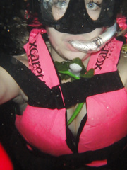 Blond non-professional Danielle shows her large wazoo and breasts whilst on vacation