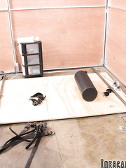 Restrained beauty Cherry Torn feels a fake penis slip betwixt widen cum-hole lips