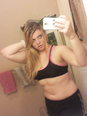 Caitie's self-shots in bathroom taken on iphone pictures of bare boobs