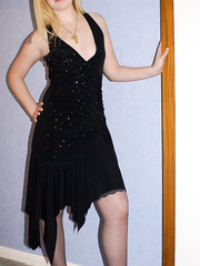 Blonde Amateur Homemade Photos Removing A Little Black Dress