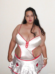 Nurse Babyboo bbw amateur wearing naught nurse outfit