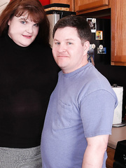 Corpulent older woman Gillian taking hardcore banging and spunk fountain in kitchen