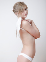 Angelic legal age teenager Sofi finger widens her taut wet crack during solo act