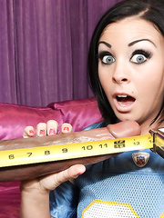 Cute sports cutie Jackie Daniels acquires giant facial ejaculation from large dark dick