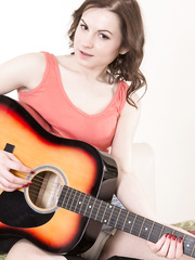 Diminutive cutie with miniature zeppelins widens her unshaved snatch wide open