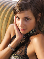 Youthful beauty with merry mangos widening her soaked vagina lips wide for closeup