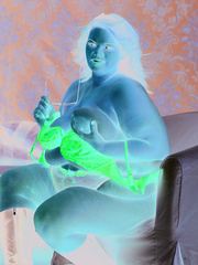 SSBBW takes off her glasses prior to getting exposed and masturbating