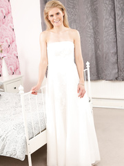 Hawt playgirl Tayla doffs wedding costume & positions in white underware in her bedroom