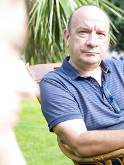 Thin legal age teenager with lengthy hair sucks and bonks her old sugar dad in his back yard