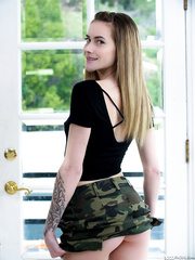 Juvenile gal Nova Skies uncovers her small bra buddies previous to blowing a big dong