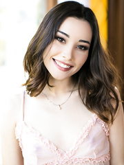 Dark Brown legal age teenager with a marvelous face Aria Lee removes sheer underware to pose in nature's garb