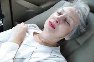 Ogling A Horny Mature Vixen Fingering Herself In Public Car.