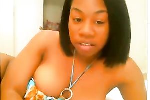 My swarthy ex GF entertains herself by fingering and toying her vag