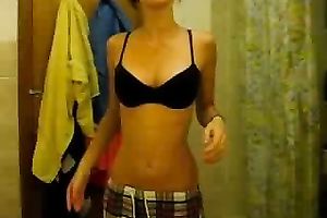 I asked my breasty blonde to show her pleasant love melons on livecam