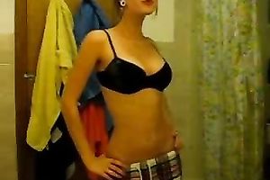 I asked my breasty blonde to show her pleasant love melons on livecam