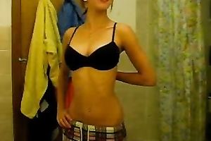 I asked my breasty blonde to show her pleasant love melons on livecam