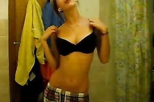 I asked my breasty blonde to show her pleasant love melons on livecam