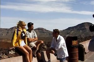 Lubricious blonde nympho knows what double penetration means