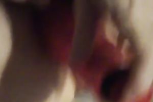 Mature whore with a bushy fur pie is fucking herself with her favourite sex tool