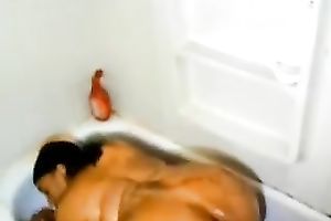 My corpulent ebony spouse plays indecent games in the baths