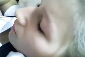 Luscious golden-haired shows her wonderful oral stimulation skills to me