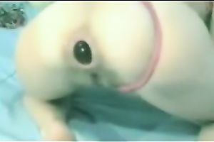 Breath-taking homemade solo with my dirty slut wife toying her backdoor