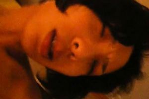 Horny and concupiscent Asian bitch with priceless body sucks the dong