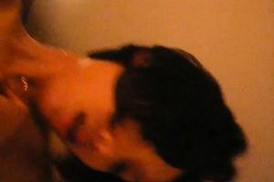 Horny and concupiscent Asian bitch with priceless body sucks the dong