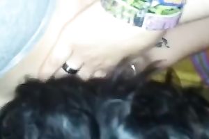 Black-haired co-worker sucks my prick devotedly in POV movie