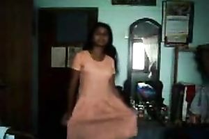 Petite Desi legal age teenager playgirl stripteases on livecam in her bedroom
