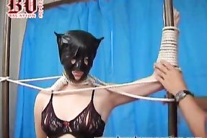 Old dilettante guy plays slavery games with unrepining white black cock slut