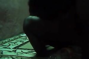 Beautiful dark hottie enjoys sex in the standing position