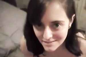 Slim brunette hair with large love muffins undresses for me and goes str8 for my pecker
