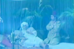 Two lustful dark brown milfs fuck one fellow in FFM trio