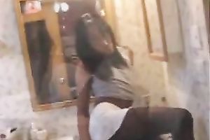 This sassy lalin girl loves to go wild in front of the mirror