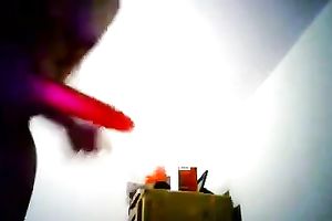 My large butted girlfriend is so addicted to her sex toy