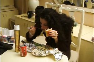 Blonde cutie has fellatio sex with 2 studs and lets 'em fuck her butthole