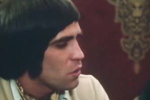 Retro scene with girls licking twats, engulfing cocks and getting screwed