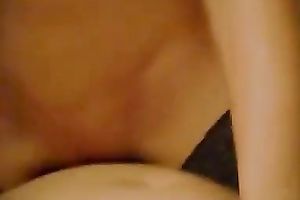 Slender emo horny white wife sucks a knob before taking a ride on it