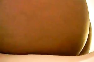 Reverse cowgirl position knob riding from a hawt black bimbo