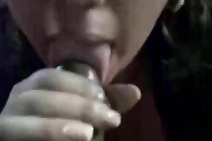 Halloween cutie would like to engulf a large dark dong