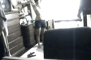 My hawt horny white wife with nice-looking gazoo exposed walking around the abode