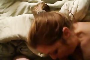 My brown-haired white wife enjoys engulfing my weiner in POV episode