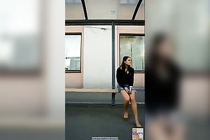 I took an upskirt movie of hawt Russian sweetheart at the bust stop