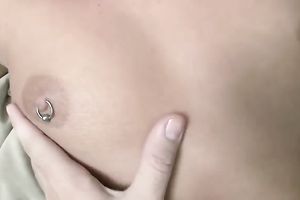 Pretty dark brown gal with worthy milk cans acquires nailed in mish pose