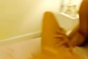 Two sexy blond lesbos take up with the tongue and toy slits in homemade scene