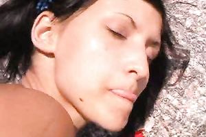 Teen sex on the beach recorded on intimate POV episode